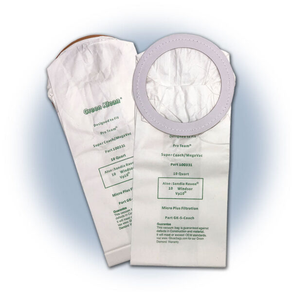 Green Klean 10-Quart 3-Ply Filter Bags for Mosquito Super Vac Super HEPA BP - 10/pk