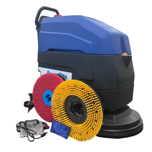20" Walk Behind Scrubber - Brush Assist - (2) 12V Lead Batteries Pad, Pad Driver, and Maintenance Tool Kit Incl)
