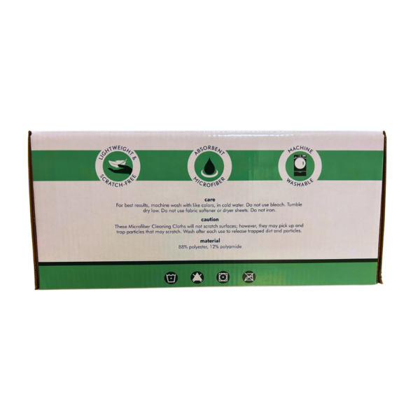 Disposable Green Microfiber Cloth - 12" x 12" - Box of 50 - view 2