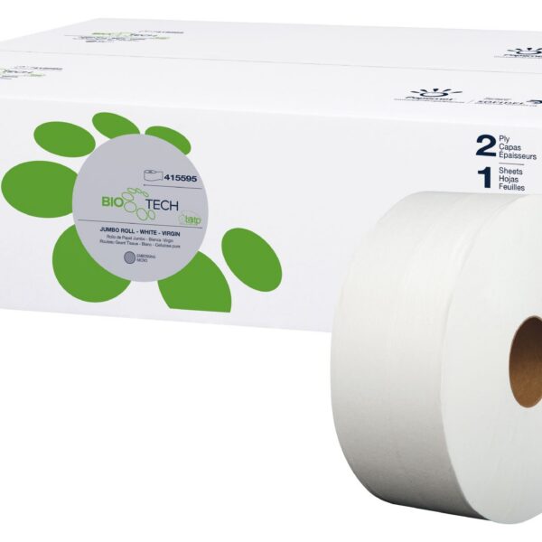 Jumbo Roll Bio Tech Toilet Tissue - 2-Ply - White - (12/CS)
