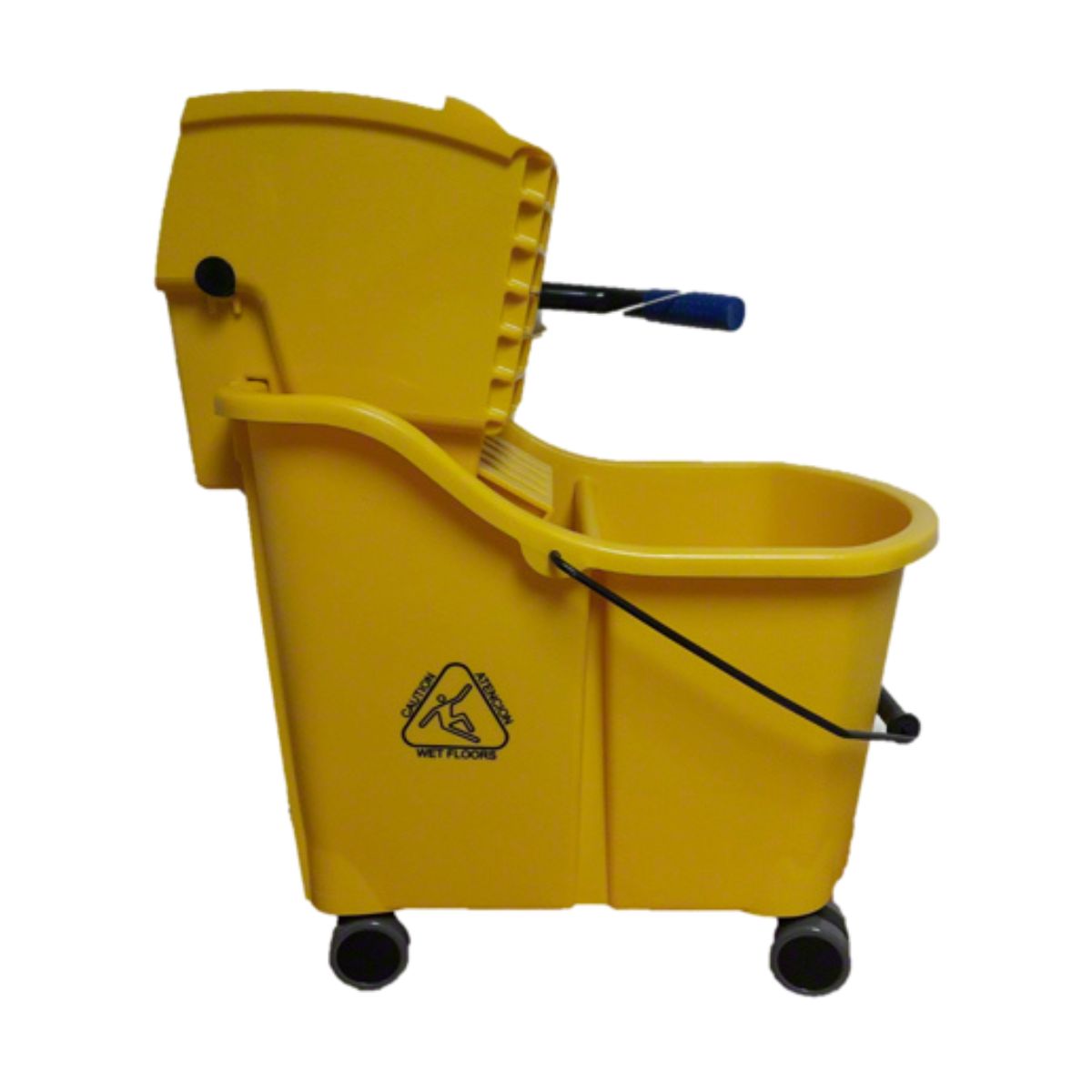 Yellow Dual Cavity Mop Bucket with Side Press - 35 QT Yellow Dual Cavity Mop Bucket with Side Press - 35 QT