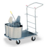 Stainless Steel CANB Half-Oval Double Tank/Wringer Mopping Unit