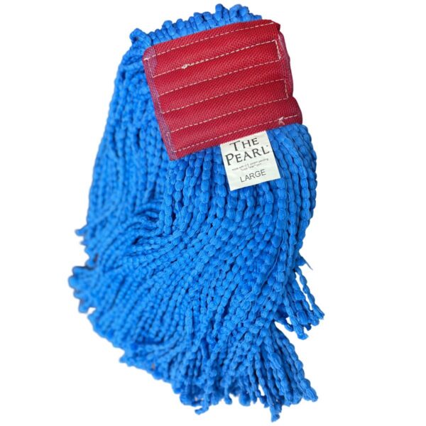Pearl Synthetic Microfiber - Cut End - Disposable - Wet Mop - 5" Headband - Large - Blue