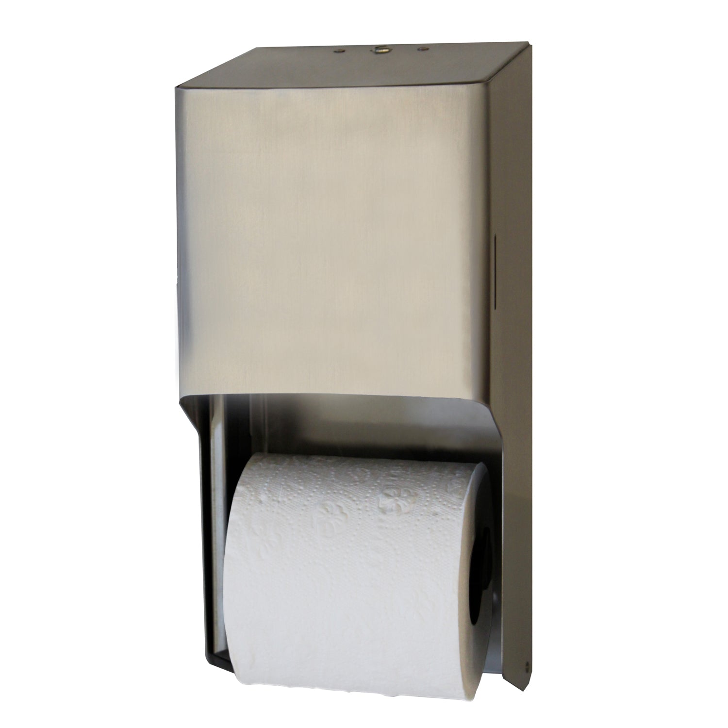 Metal Two-Roll Standard Tissue Dispenser - Brushed Stainless Metal Two-Roll Standard Tissue Dispenser - Brushed Stainless